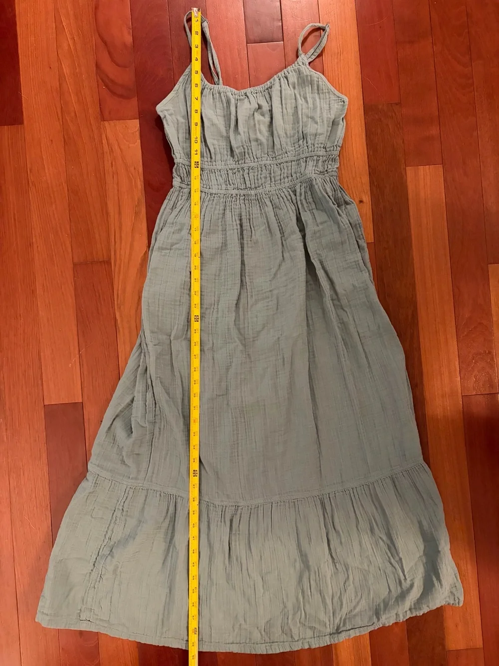 Pact Coastal Double Gauze Cami Maxi Dress Blue Green Size Medium - Picture 13 of 14